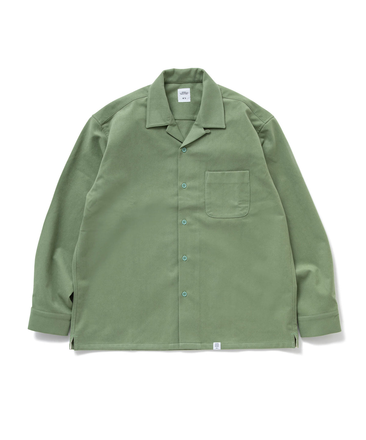 L/S OPEN COLLAR FAKE SUEDE SHIRT 