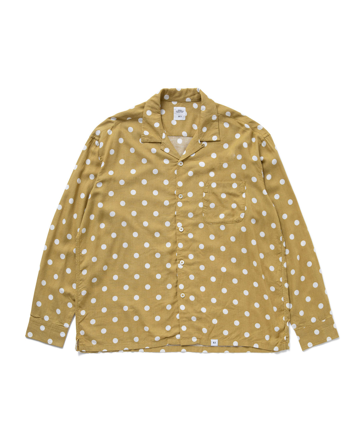 L/S OPEN COLLAR DOT SHIRT 