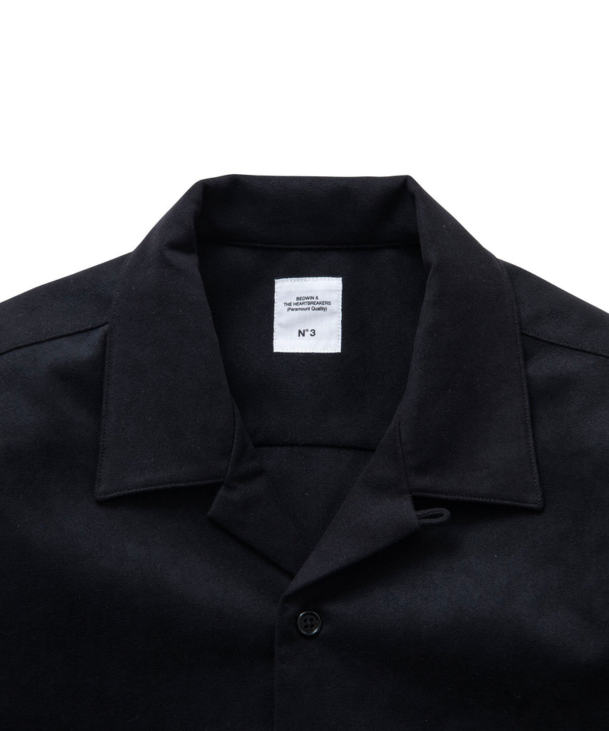 L/S OPEN COLLAR FAKE SUEDE SHIRT "CLYDE"