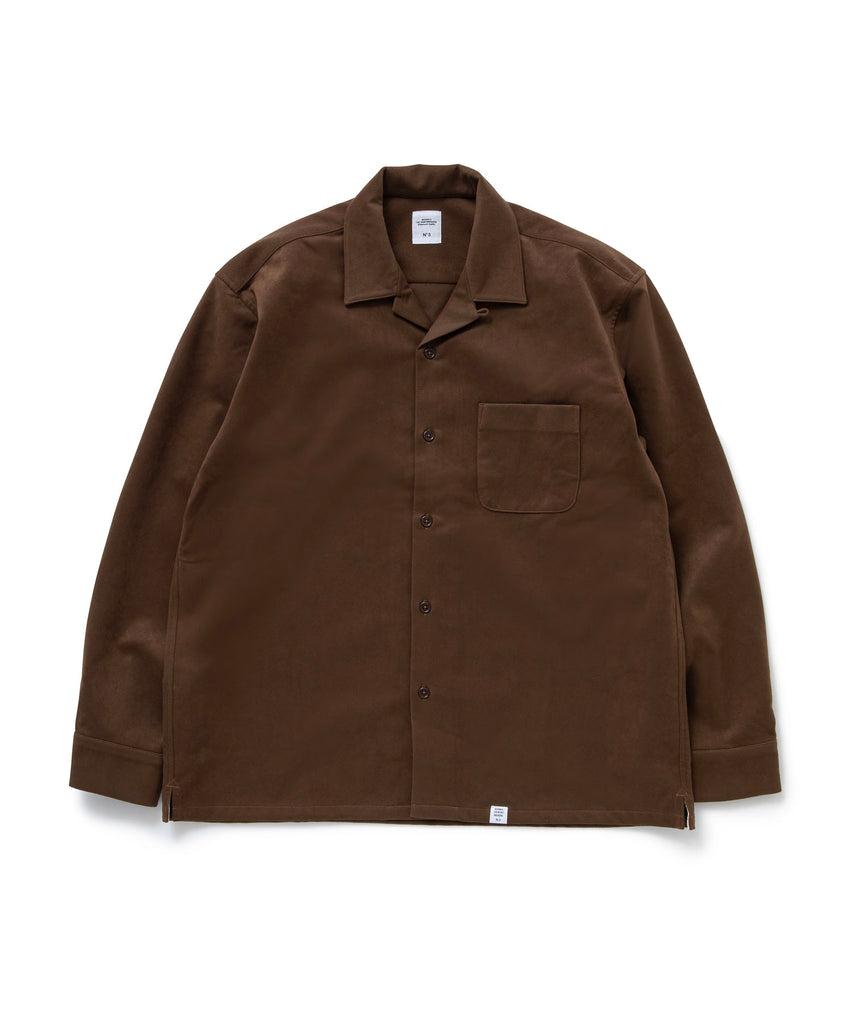 L/S OPEN COLLAR FAKE SUEDE SHIRT "CLYDE"