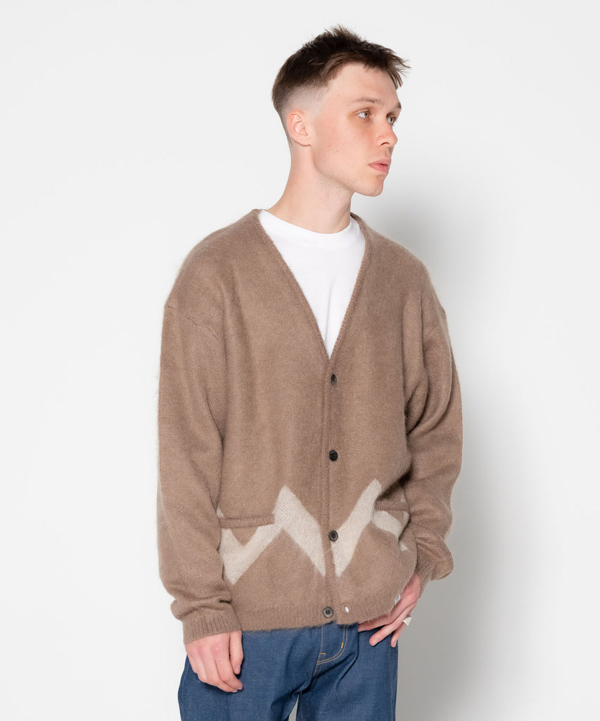 L/S JACQUARD MOHAIR CARDIGAN 